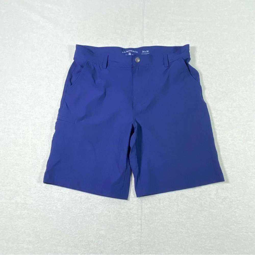 G.H. BASS & CO Chino Cargo Slack Shorts Men's W34 Navy Blue Lightweight Outdoor